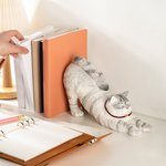 Personalized Cute Lazy Cat Non-slip Bookend with Name Desk Bookshelf Decor Birthday Gift for Bookworms Cat Lovers