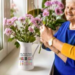 Personalized My Favorite People Call Me Nana Flowers Ceramic Vase with 1-12 Names Mother's Day Birthday Gift for Grandma Mom