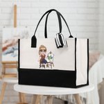Sac à dos en toile avec nom Accessoires de voyage Cadeau d'anniversaire pour artistes Femmes