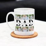 Personalised Love Dad Photo Collage 11 oz 15 oz White Ceramic Coffee Mug with 1-6 Names Birthday Father's Day Gift for Dad