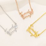 Personalized Paw Print 2 Names Necklace Pet Mom Jewelry Birthday Pet Loss Memorial Gift for Pet Owners Lovers