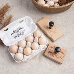 Personalisierter Huhn Eierkarton-Stempel mit Text Griff Papiertüten Stempel Bauernhof Freilandhaltung Hofladen Wochenmärkte Geschenk für Landwirte