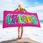 Asciugamano da spiaggia personalizzato con nome ad asciugatura rapida e oversize regalo di compleanno festa estiva e vacanze per lei