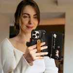 Etui de téléphone à rabat en cuir avec porte carte RFID bloquant le nom Cadeau d'anniversaire de la fête des mères pour les femmes