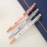 Set personalizado de 2 bolígrafos retráctiles con nombre y capuchón de arena movediza de purpurina para graduados Regalo de cumpleaños para graduados Compañeros de clase
