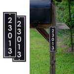 Henkilökohtainen Vedenpitävä Heijastava Alumiini Osoite Sign Plaque oven numero Set of 2 Housewarming lahja perheen naapuri