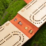 Personalised Portable Engraved Name Cribbage Board with Metal Pegs Camping Outdoor Activities Birthday Gift for Cribbage Lovers