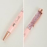 Set personalizado de 2 bolígrafos retráctiles con nombre y capuchón de arena movediza de purpurina para graduados Regalo de cumpleaños para graduados Compañeros de clase