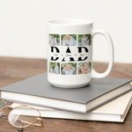 Personalised Love Dad Photo Collage 11 oz 15 oz White Ceramic Coffee Mug with 1-6 Names Birthday Father's Day Gift for Dad