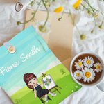 Personalized Cartoon Painting Sewing Girl Book Sleeve Protector with Name Birthday Mother's Day Gift for Women Reading Lovers