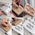 Personalisierter Huhn Eierkarton-Stempel mit Text Griff Papiertüten Stempel Bauernhof Freilandhaltung Hofladen Wochenmärkte Geschenk für Landwirte