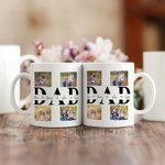 Personalised Love Dad Photo Collage 11 oz 15 oz White Ceramic Coffee Mug with 1-6 Names Birthday Father's Day Gift for Dad