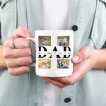 Personalised Love Dad Photo Collage 11 oz 15 oz White Ceramic Coffee Mug with 1-6 Names Birthday Father's Day Gift for Dad