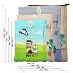 Personalized Cartoon Painting Sewing Girl Book Sleeve Protector with Name Birthday Mother's Day Gift for Women Reading Lovers