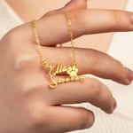 Personalized Paw Print 2 Names Necklace Pet Mom Jewelry Birthday Pet Loss Memorial Gift for Pet Owners Lovers