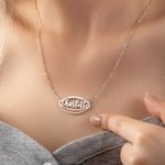 Personalised Football Sports Pendant Necklace with Name Dainty Jewellery Birthday Anniversary Gift for Women Football Players Lovers