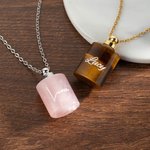 Personalizada Mini Cristal Urna Collar para Mascota Cenizas Humanos con Nombre Grabado Cremación Joyería Memorial Simpatía Regalo para Mujeres