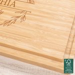 Planche à découper pour charcuterie en bambou FSC avec rainure pour le jus de fruit Mariage Pendaison de crémaillère pour famille Couple
