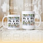 Personalised Love Dad Photo Collage 11 oz 15 oz White Ceramic Coffee Mug with 1-6 Names Birthday Father's Day Gift for Dad