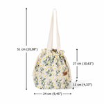 Personalisierte Gänseblümchen Stikerei Lunchtasche mit Namen und Kordelzug Geburtstag Schulanfang Picknick Geschenk für Damen Kinder