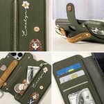 Etui de téléphone à rabat en cuir avec porte carte RFID bloquant le nom Cadeau d'anniversaire de la fête des mères pour les femmes