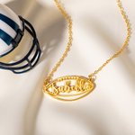 Personalised Football Sports Pendant Necklace with Name Dainty Jewellery Birthday Anniversary Gift for Women Football Players Lovers