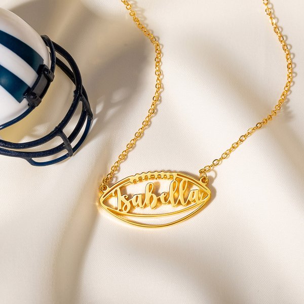 Collier à pendentifs de football personnalisé avec nom Bijoux délicats Cadeau d'anniversaire pour les femmes Amoureux des joueurs de football