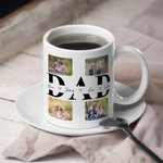 Personalised Love Dad Photo Collage 11 oz 15 oz White Ceramic Coffee Mug with 1-6 Names Birthday Father's Day Gift for Dad