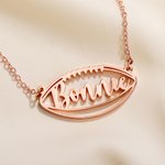 Personalised Football Sports Pendant Necklace with Name Dainty Jewellery Birthday Anniversary Gift for Women Football Players Lovers