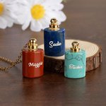 Personalizada Mini Cristal Urna Collar para Mascota Cenizas Humanos con Nombre Grabado Cremación Joyería Memorial Simpatía Regalo para Mujeres