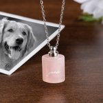 Personalizada Mini Cristal Urna Collar para Mascota Cenizas Humanos con Nombre Grabado Cremación Joyería Memorial Simpatía Regalo para Mujeres