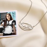 Personalised Football Sports Pendant Necklace with Name Dainty Jewellery Birthday Anniversary Gift for Women Football Players Lovers