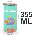 Personligt färgglatt dykande djur 350ml dricksglas med namn och två lock Födelsedagspresent för pojkar flickor