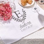 Personalisiertes Super Saugfähiges Kranz Waffel Serviette Handtuch mit Initiale Namen Datum Tischdeko Jahrestag Hochzeit Geschenk für Freunde Familie
