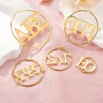 Personalized Greek Letters Hoop Earrings Sorority Bid Day College Graduation Gift for New Sorority Members Friends Girls
