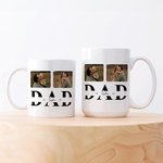Personalised Love Dad Photo Collage 11 oz 15 oz White Ceramic Coffee Mug with 1-6 Names Birthday Father's Day Gift for Dad