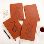 Personalisiertes Kreuz Bibelvers A5 PU-Ledereinband Notizbuch mit Namen Studium Zubehör Geburtstag Geschenk für Familie Freunde Religionsanhänger