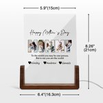 Personalizada Feliz Día de la Madre Fotos LED Luz de Noche con Base de Madera 1-10 Nombres y Texto Día de la Madre Cumpleaños Regalo para Mamá Abuela