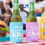 Personalised In My Birthday Era Star Beer Can Cooler Sleeve with Name Set of 12 Drinking Accessories Birthday Gift for Family Friends