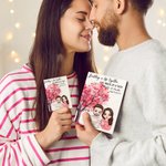 Albero dell'amore personalizzato Gesto del cuore Personaggio dei cartoni animati Puzzle di mattoncini con nome e data Regalo di anniversario di San Valentino per la coppia