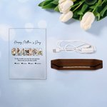 Personalizada Feliz Día de la Madre Fotos LED Luz de Noche con Base de Madera 1-10 Nombres y Texto Día de la Madre Cumpleaños Regalo para Mamá Abuela
