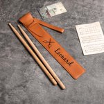 Sac portable pour baguettes de batterie personnalisé avec motif rythmique et nom - Cadeau anniversaire pour batteurs et musiciens