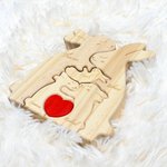 Puzzle en Bois Personnalisé avec 2-5 Noms Gravés sur Lapins Décoration de la Maison Cadeau Anniversaire Fête pour la Famille
