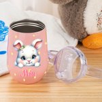 Tasse à bec isolée 295 ml personnalisée avec nom et motif d'animal design avec poignée Cadeau d'anniversaire pour les bébés ou petits enfants