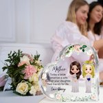 Henkilökohtainen sarjakuva morsian ja äiti merkkiä kukka sydän akryyli plaketti nimi Home Decor häät Bridal Shower lahja morsian äiti