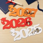 Gepersonaliseerde klasse van 2025 houten naambord afstuderen partij decor foto prop cadeau voor senior afgestudeerde