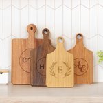 Personalized Engraved Initial Wood Cutting Board with Handle and Name Home Decor Ship from USA Wedding Christmas Gift for Family Friends
