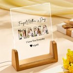Personalizada Feliz Día de la Madre Fotos LED Luz de Noche con Base de Madera 1-10 Nombres y Texto Día de la Madre Cumpleaños Regalo para Mamá Abuela