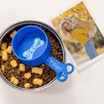 Personalised Multicolour Paw Print Bone Design Dog Food Scoop with Name Pet Accessory Birthday New Puppy Gift for Dog Owners