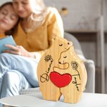 Spersonalizowane czerwone serce Kwiat narodzin Drewniane puzzle rodzinne z 2-8 imionami Dekoracja biurka Urodziny Dzień Ojca Prezent dla rodziny